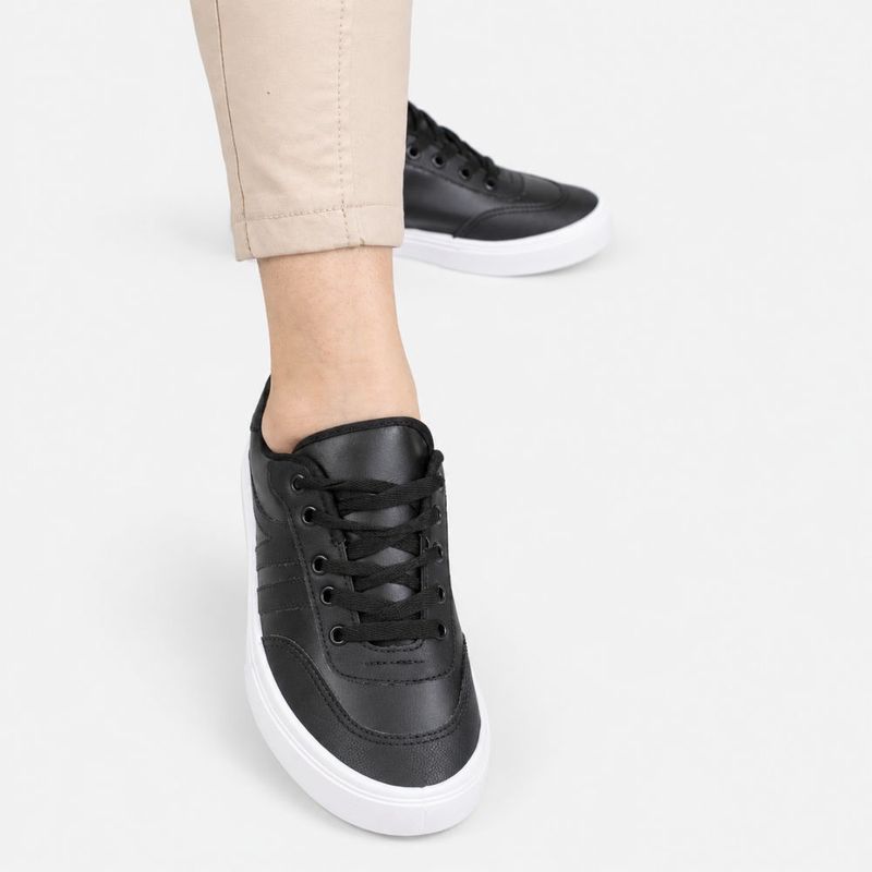 Tênis Zatta Casual  Cadarço Rita Preto