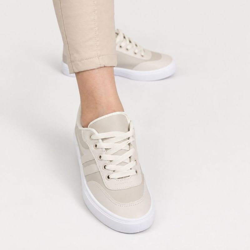 Tênis Zatta Casual  Cadarço Rita Off White