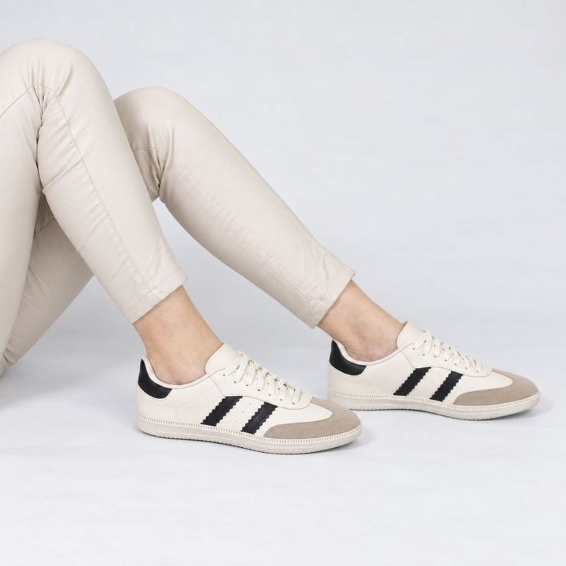 Tênis Zatta  Casual Duas Listras Andressa Off White