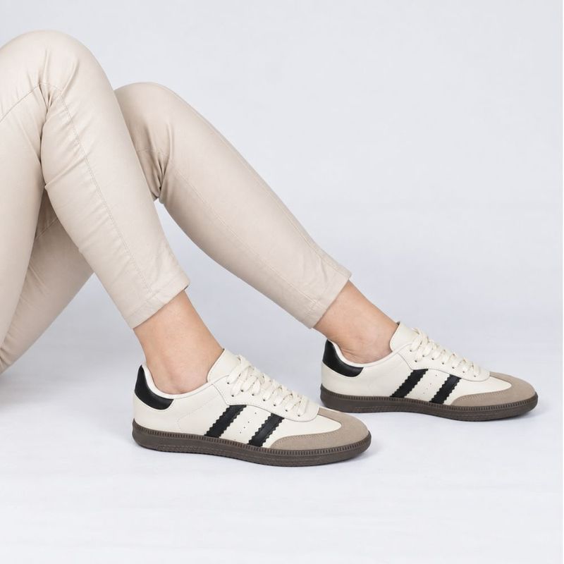 Tênis Zatta  Casual Duas Listras Andressa Branco