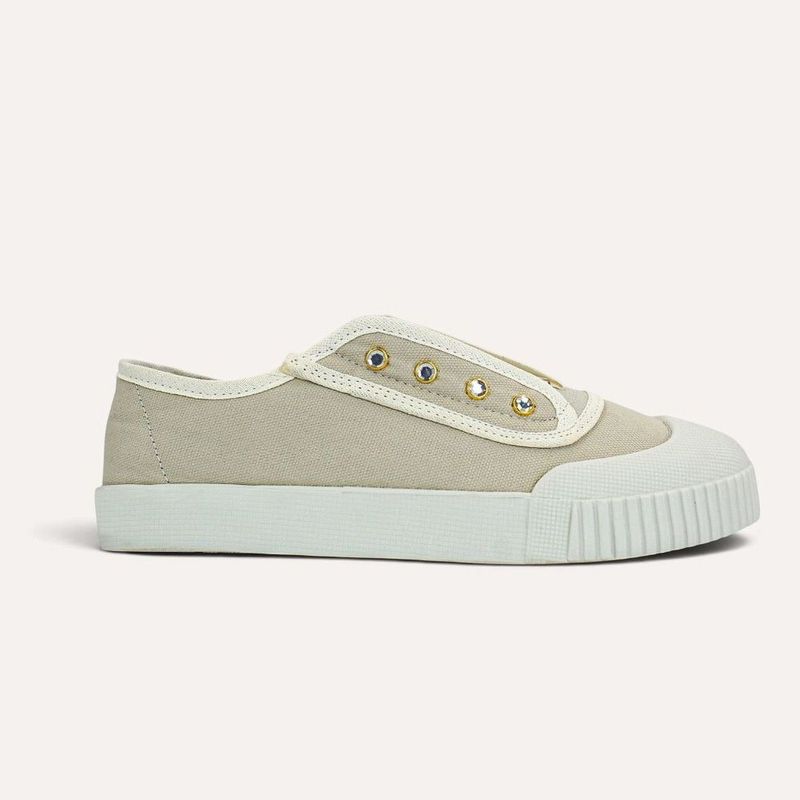 Tênis Zatta  Lona Sem Cadarço Berenice Off White