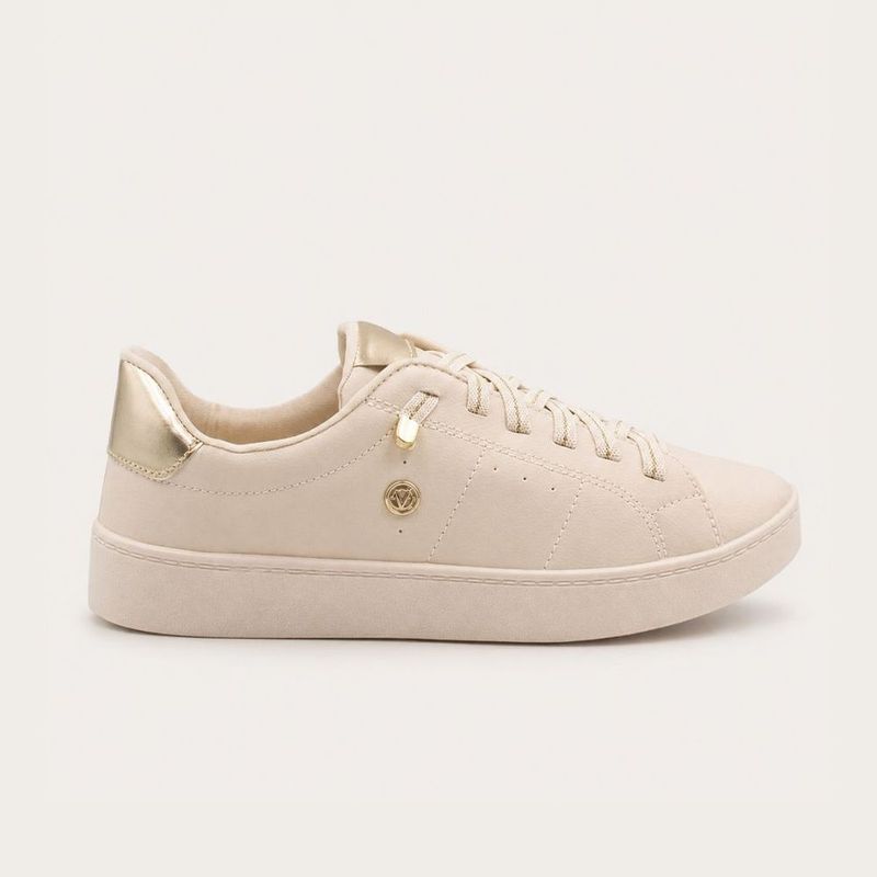 Tênis Zatta Casual Brilho Carlota Creme
