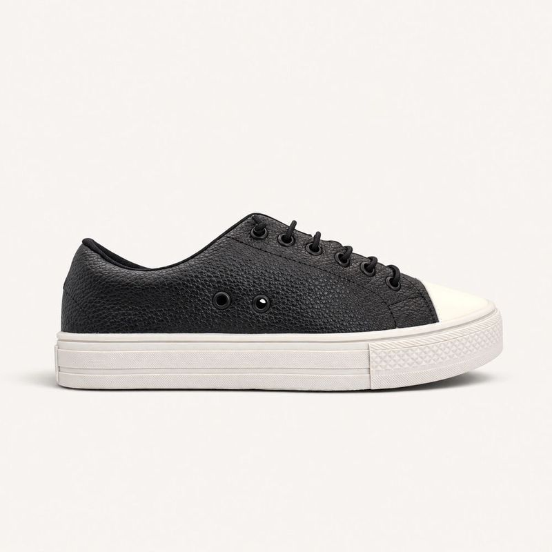 Tênis Zatta Casual com Cadarço de Elástico Madú Preto