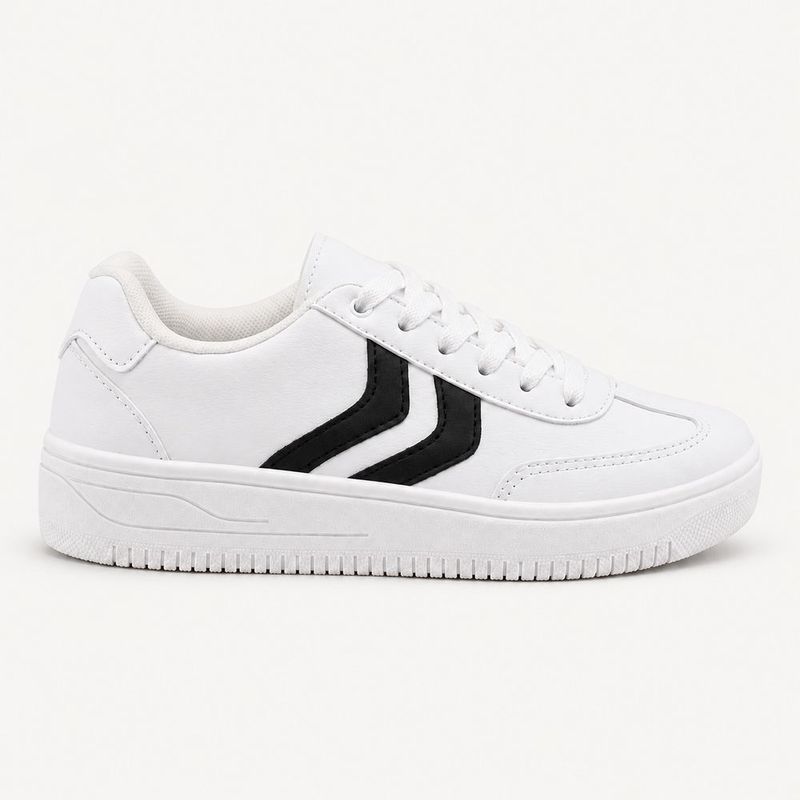 Tênis Zatta Casual  Listras Laterias Kalime Branco