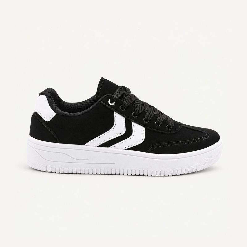 Tênis Zatta Casual  Listras Laterias Kalime Preto