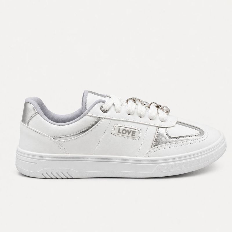 Tênis Zatta Casual Pingente Antonela Prata
