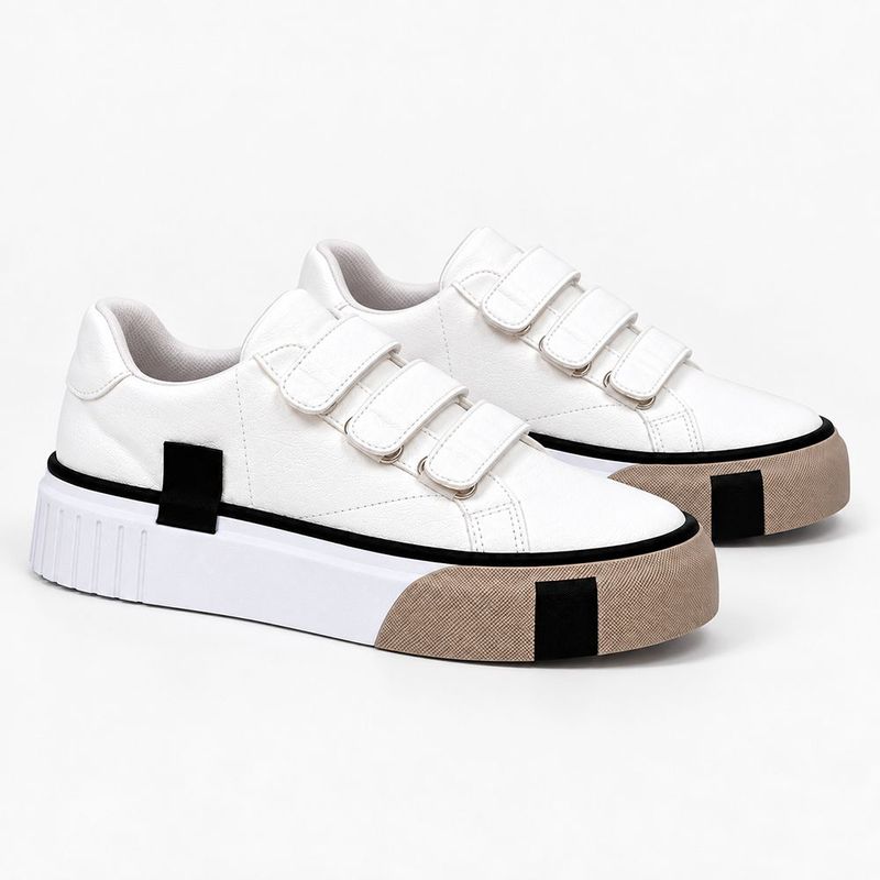 Tênis Zatta Feminino  Flatform Mary  Branco