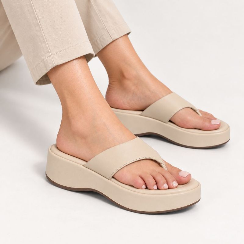 Tamanco Zatta De Dedo  Flatform Luma Amendoa