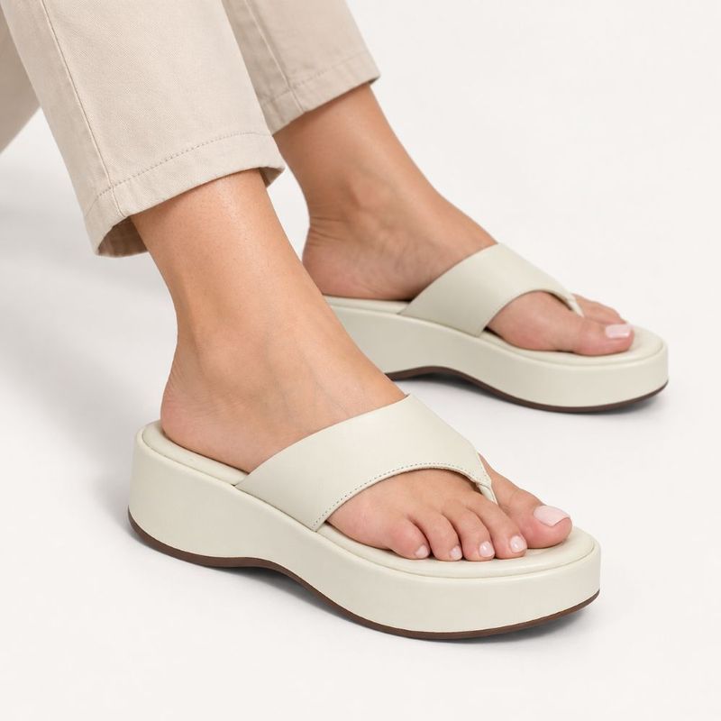 Tamanco Zatta De Dedo  Flatform Luma Off White