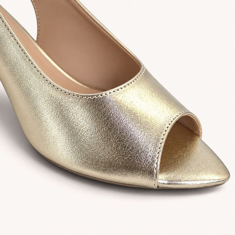 Sandália Zatta SlingbackBico Folha Dóris Dourado