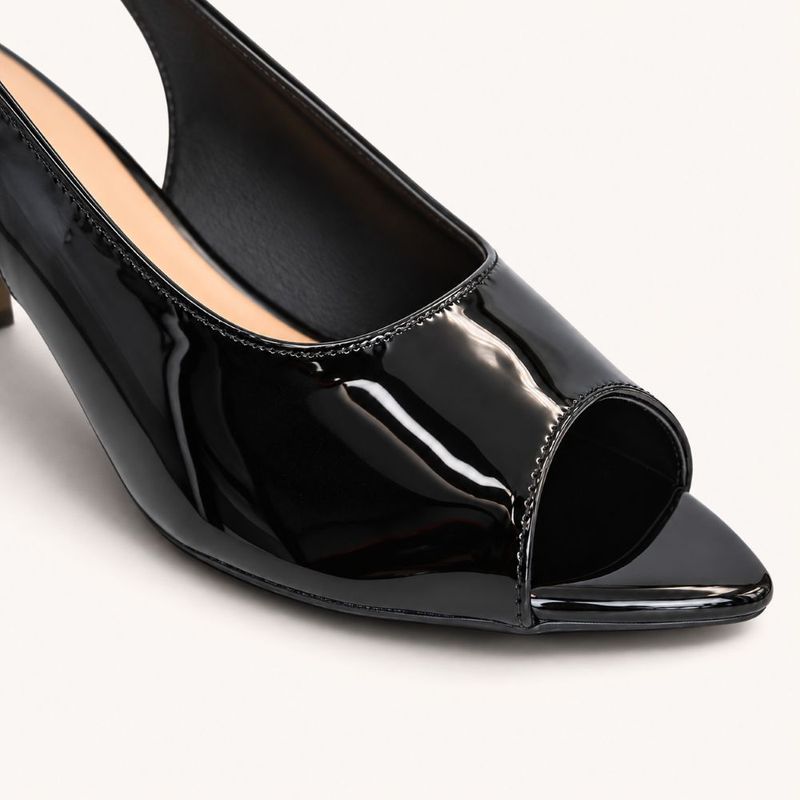 Sandália Zatta SlingbackBico Folha Dóris Preto