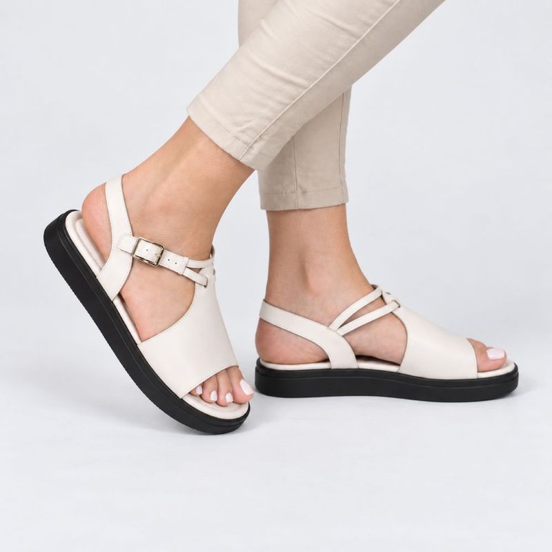 Sandália Zatta Flatform Fivela Lateral Valquiria Off White