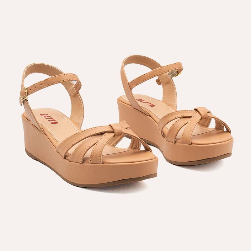 Sandália Zatta Anabela Flat Alanis Nude