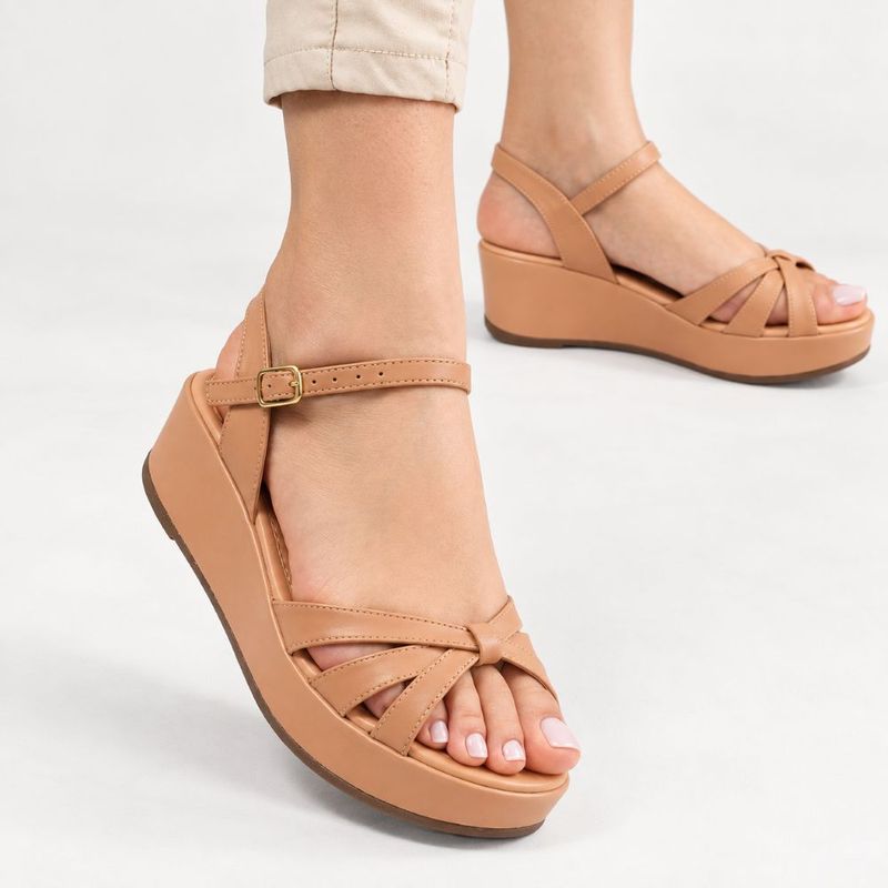 Sandália Zatta Anabela Flat Alanis Nude