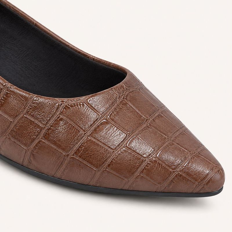 Sapatilha Zatta Bico Fino Mavie Texturizada Marrom
