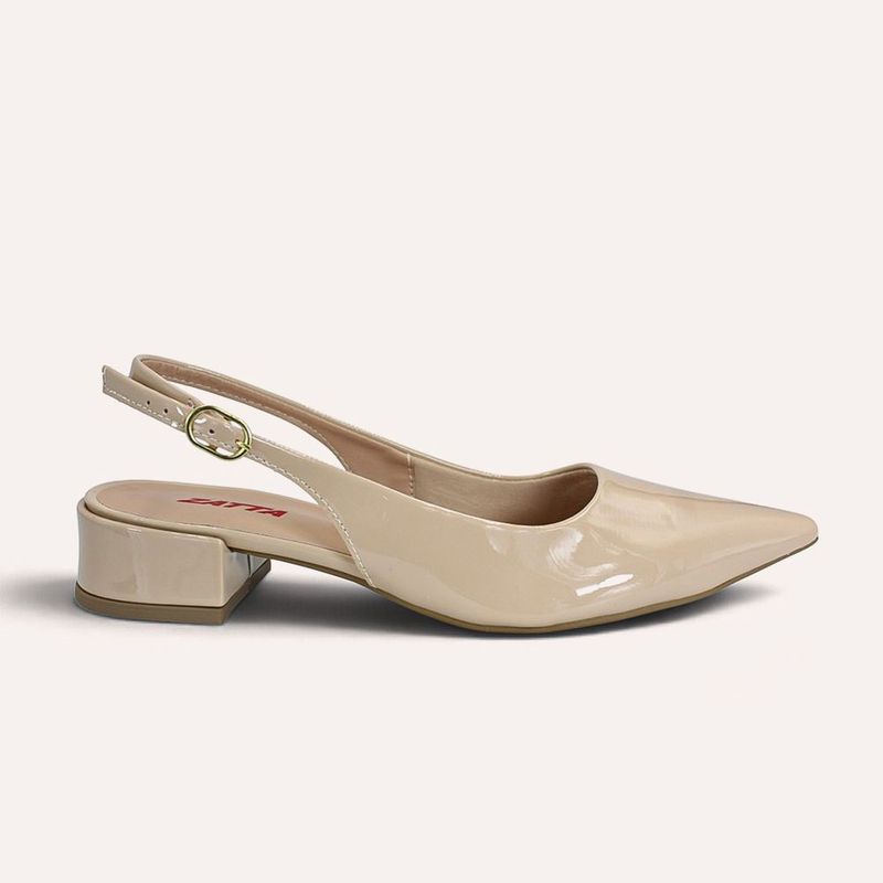 Scarpin Zatta Slingback Salto Baixo Dalila Amendoa