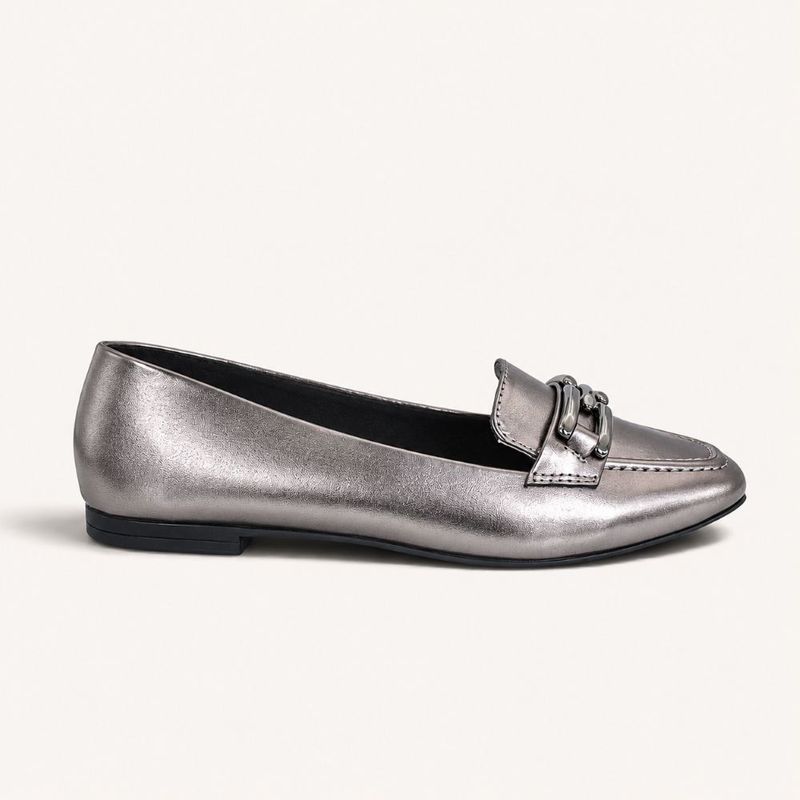 Mocassim Zatta Detalhe de Fivela Sirley Prata Velho