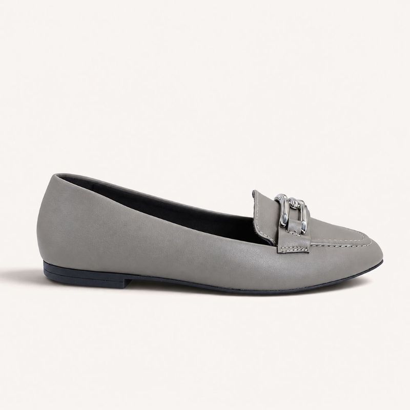 Mocassim Zatta Detalhe de Fivela Sirley Cinza