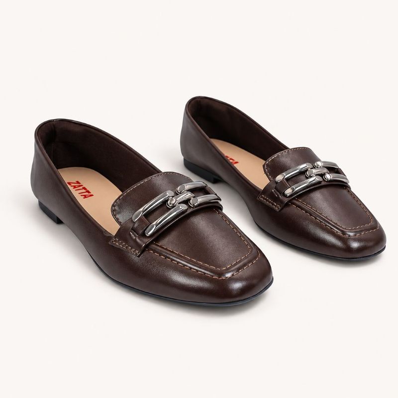 Mocassim Zatta Detalhe de Fivela Sirley Cafe