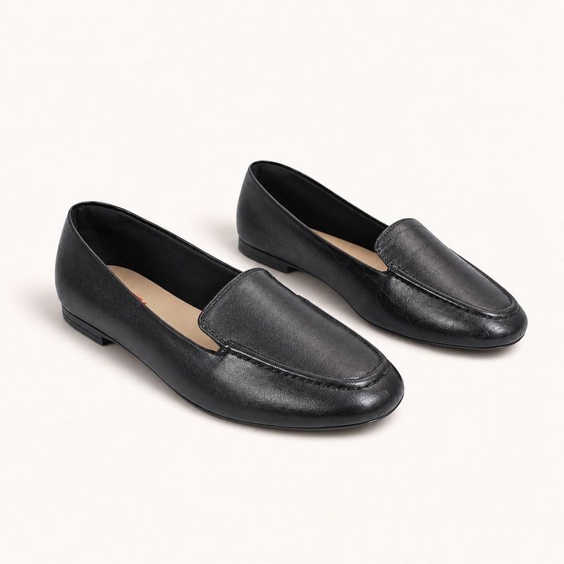 Mocassim Zatta Liso Bico Quadrado Silvana Preto
