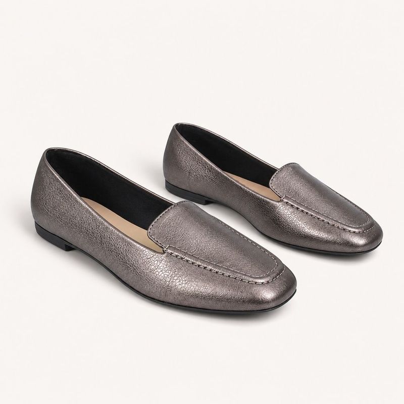 Mocassim Zatta Liso Bico Quadrado Silvana Prata Velho