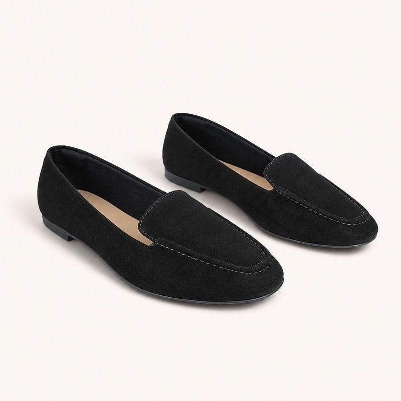 Mocassim Zatta Liso Bico Quadrado Silvana Camurça Preto