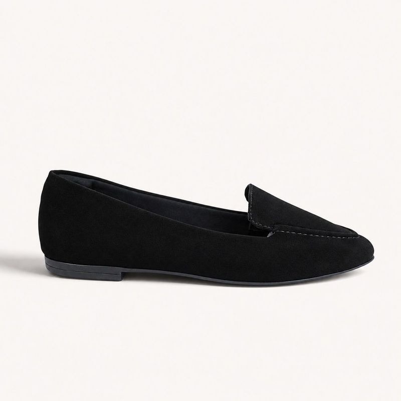 Mocassim Zatta Liso Bico Quadrado Silvana Camurça Preto