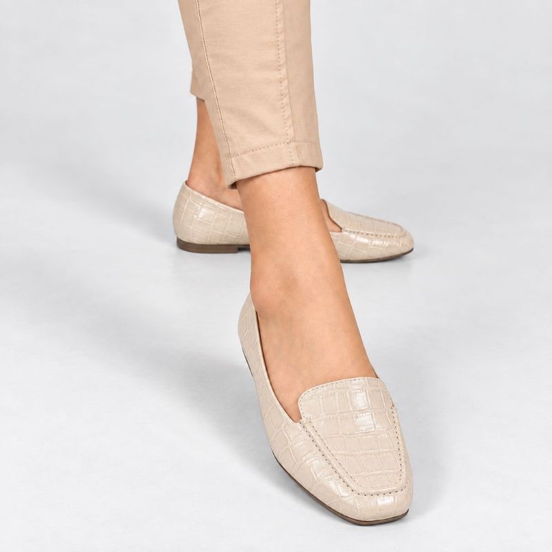 Mocassim Zatta Liso Bico Quadrado Silvana Amendoa