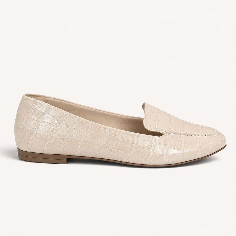 Mocassim Zatta Liso Bico Quadrado Silvana Amendoa