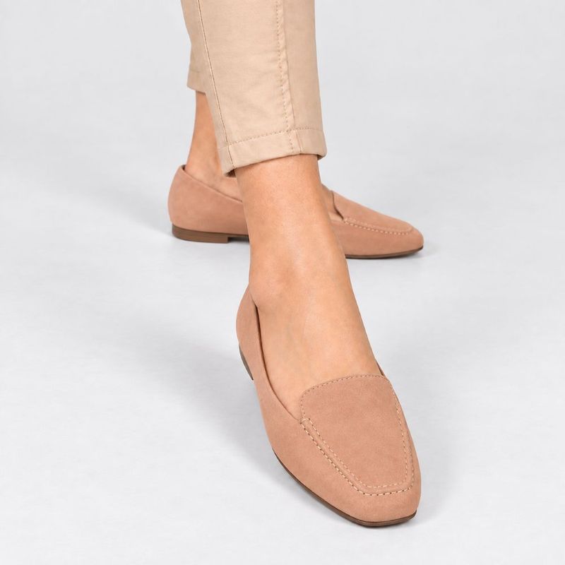 Mocassim Zatta Liso Bico Quadrado Silvana Nude