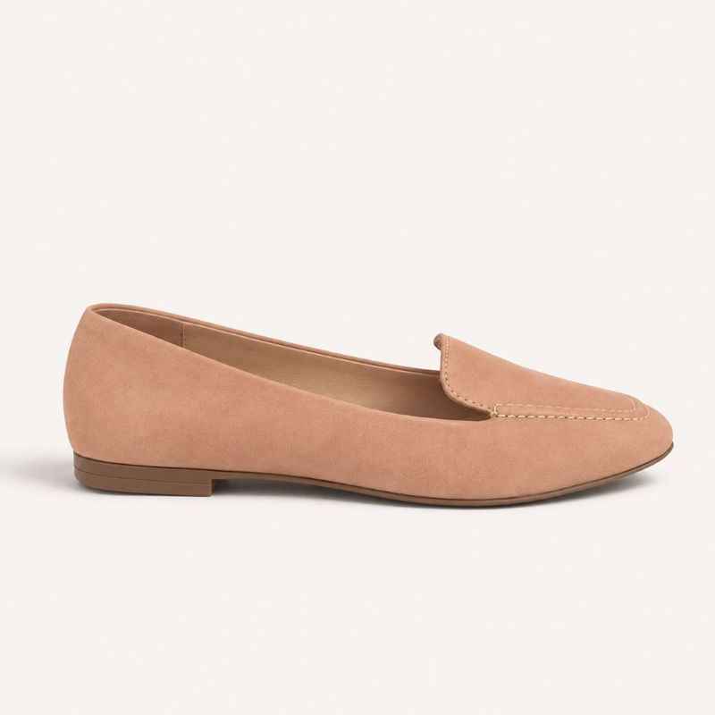 Mocassim Zatta Liso Bico Quadrado Silvana Nude