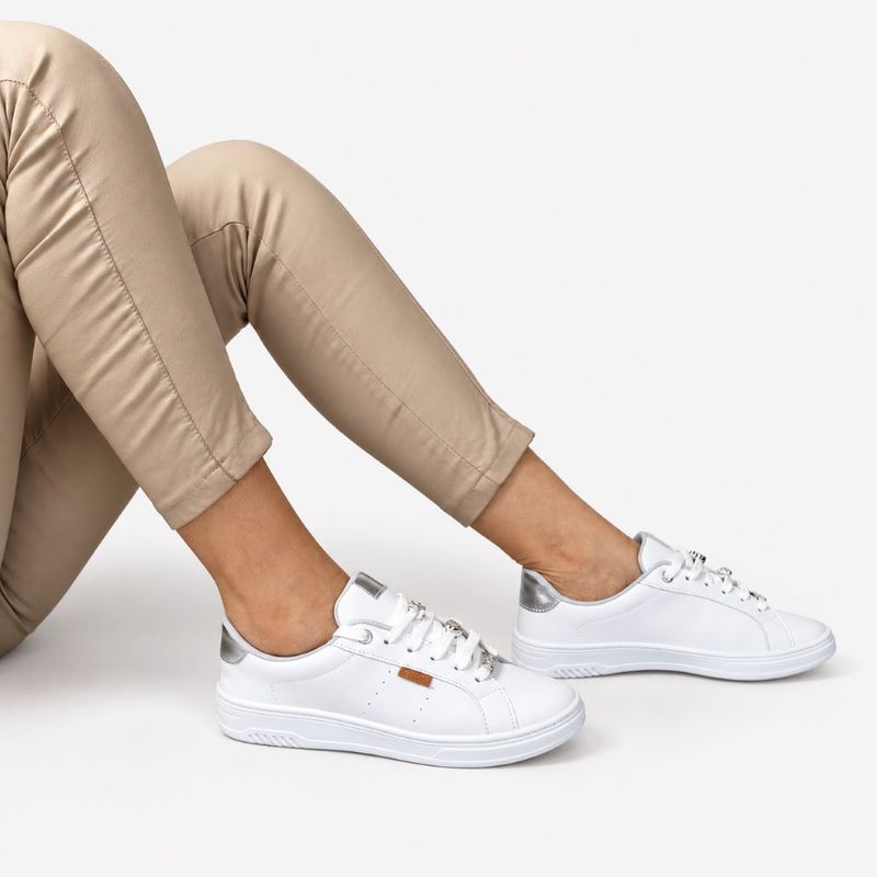 Tênis Zatta Casual Pingente Penélope Branco