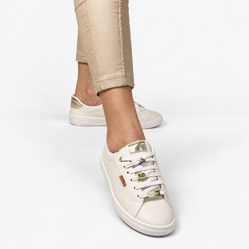 Tênis Zatta Casual Pingente Penélope Off White