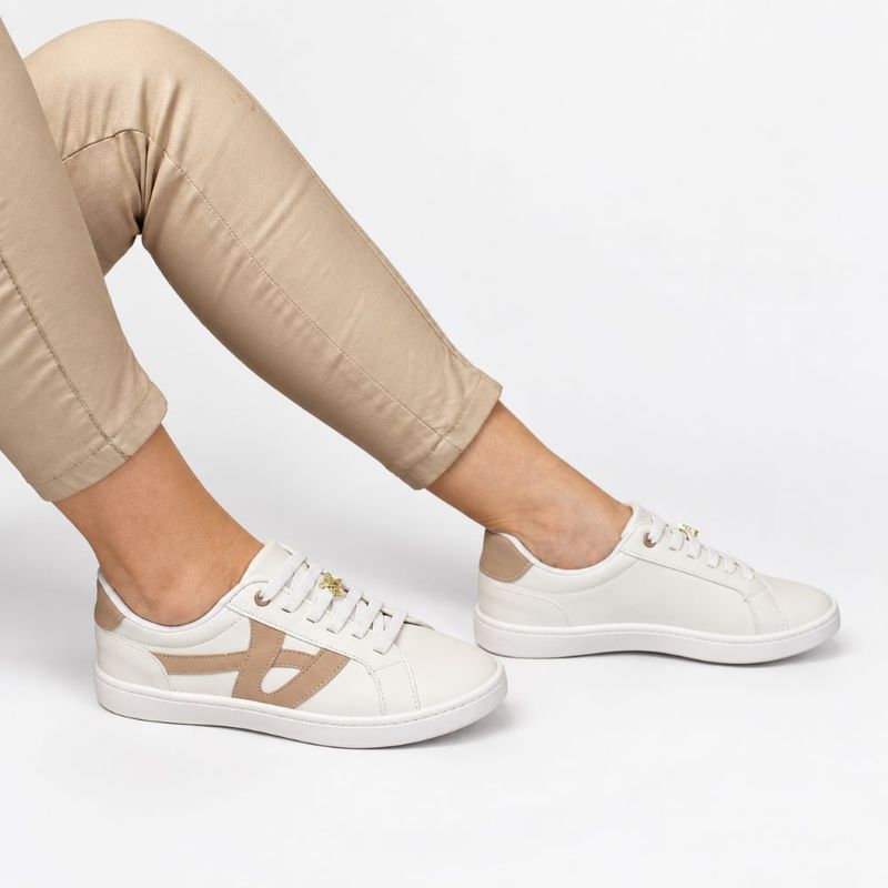 Tênis Zatta Casual  Cadarço de  Elástico Paulina Off White