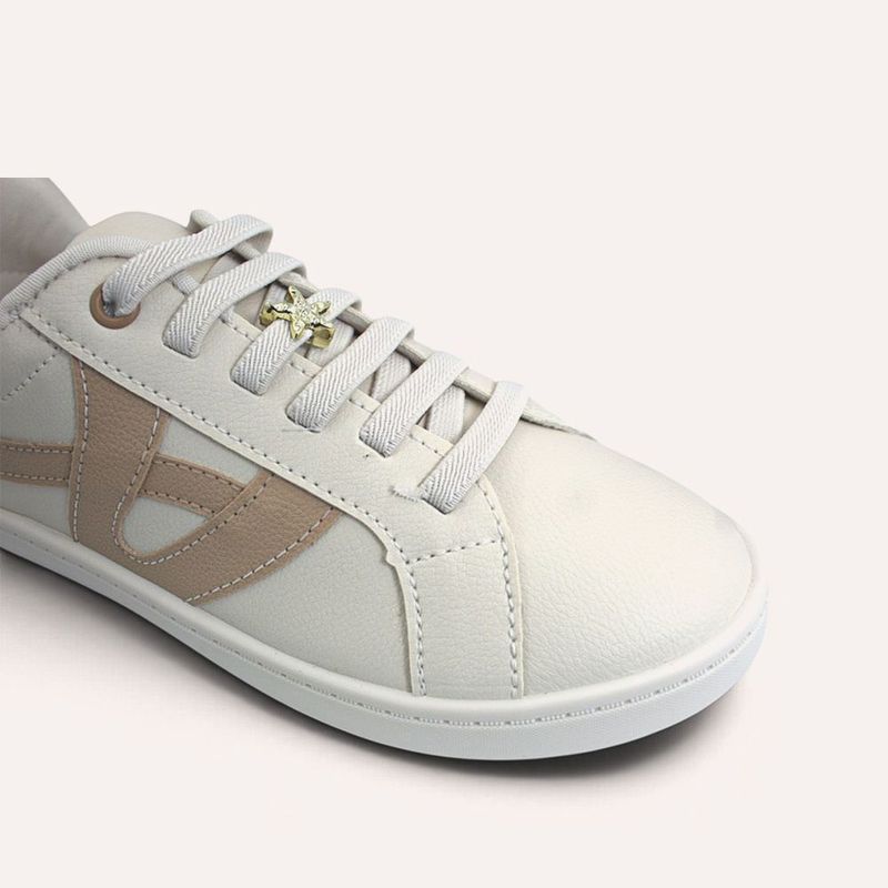 Tênis Zatta Casual  Cadarço de  Elástico Paulina Off White