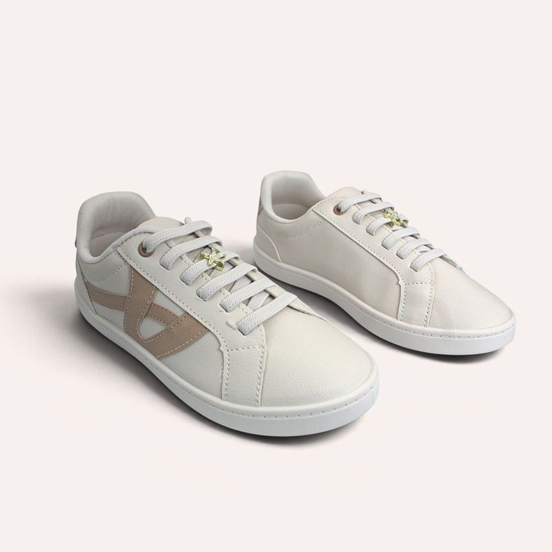 Tênis Zatta Casual  Cadarço de  Elástico Paulina Off White
