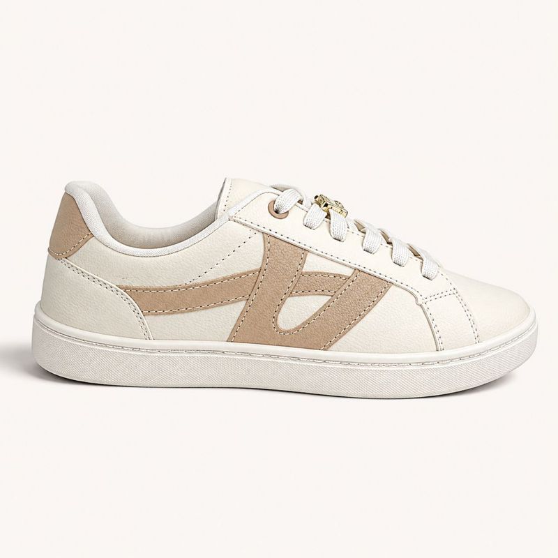 Tênis Zatta Casual  Cadarço de  Elástico Paulina Off White