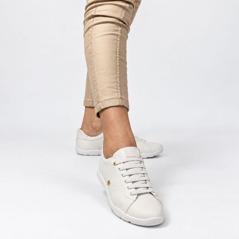 Tênis Zatta Casual  Cadarço de  Elástico Petra Off White