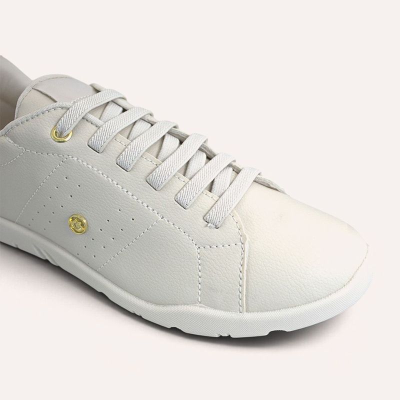 Tênis Zatta Casual  Cadarço de  Elástico Petra Off White
