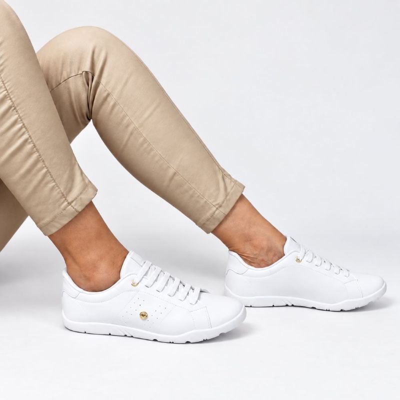 Tênis Zatta Casual  Cadarço de  Elástico Petra Branco