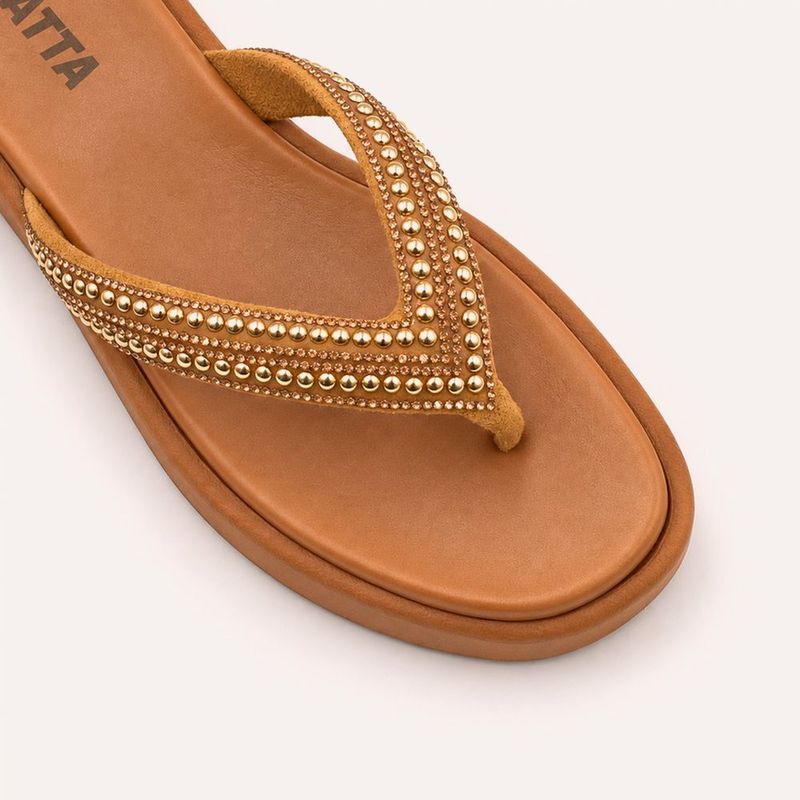 Tamanco Zatta Flatform de Dedo Felicia Caramelo