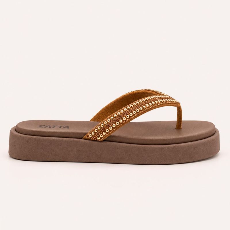 Tamanco Zatta Flatform de Dedo Felicia Marrom