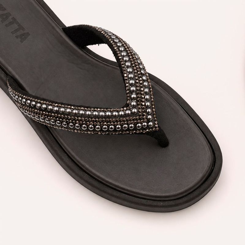 Tamanco Zatta Flatform de Dedo Felicia Preto