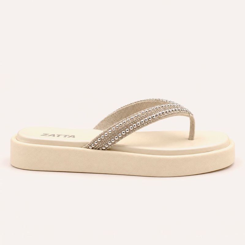 Tamanco Zatta Flatform de Dedo Felicia Off White