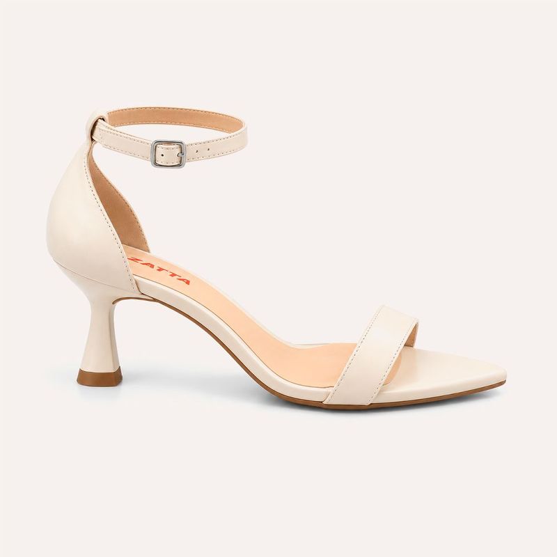 Sandália Zatta Bico Folha Salto Taça Aisha Off White