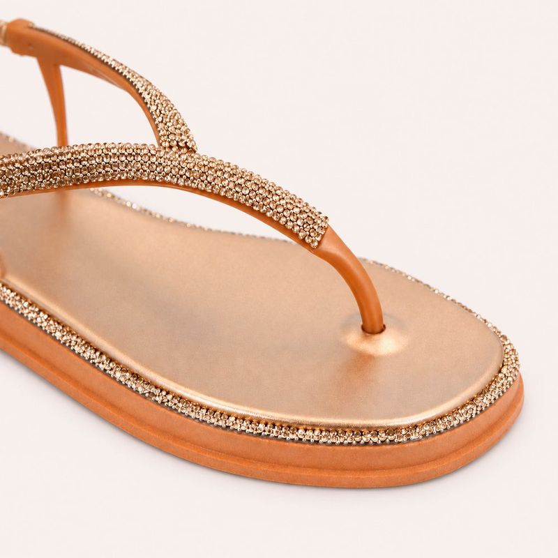 Chinelo Zatta com Strass e Tira Traseira Charlote Cobre