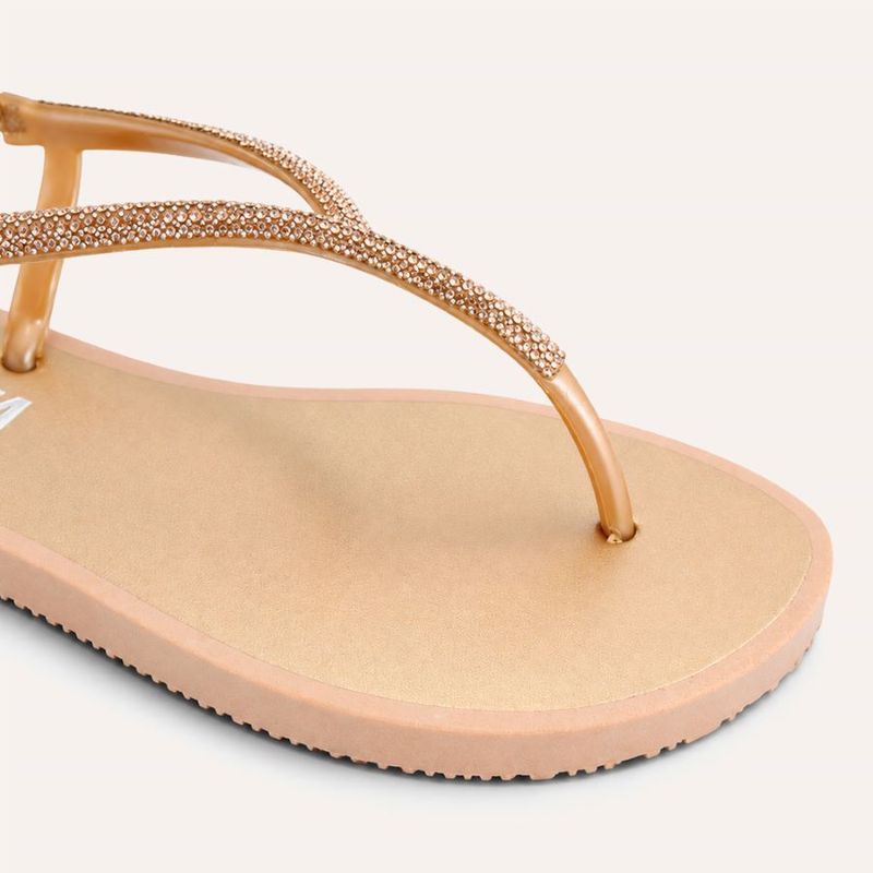 Chinelo Zatta com Strass e Tira Traseira Alana Cobre