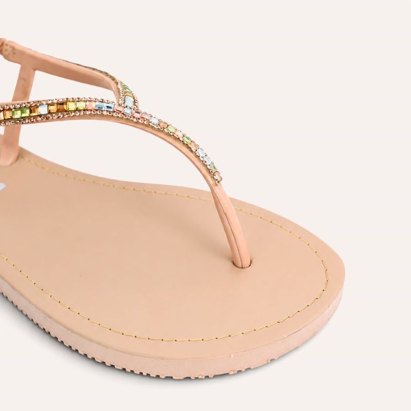 Chinelo Zatta com Strass e Tira Traseira Alana Multicolor