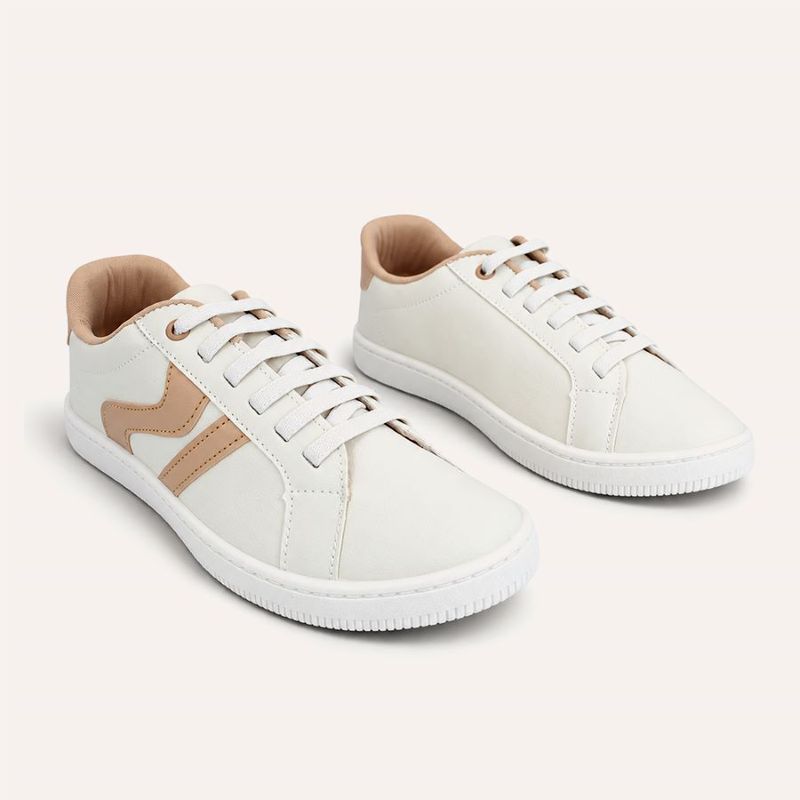 Tênis Zatta Casual  Cadarço de  Elástico Paola Off White