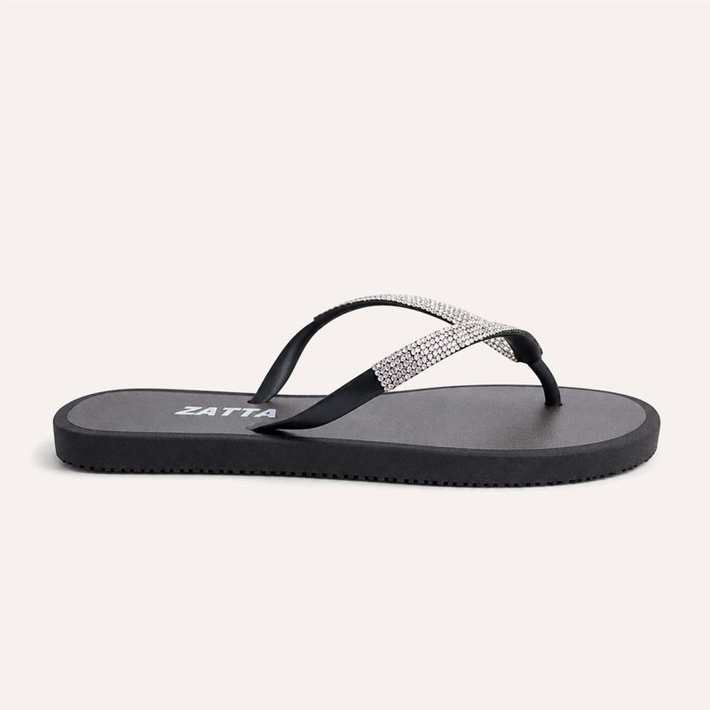 Chinelo Zatta de Dedo Strass Amora Preto